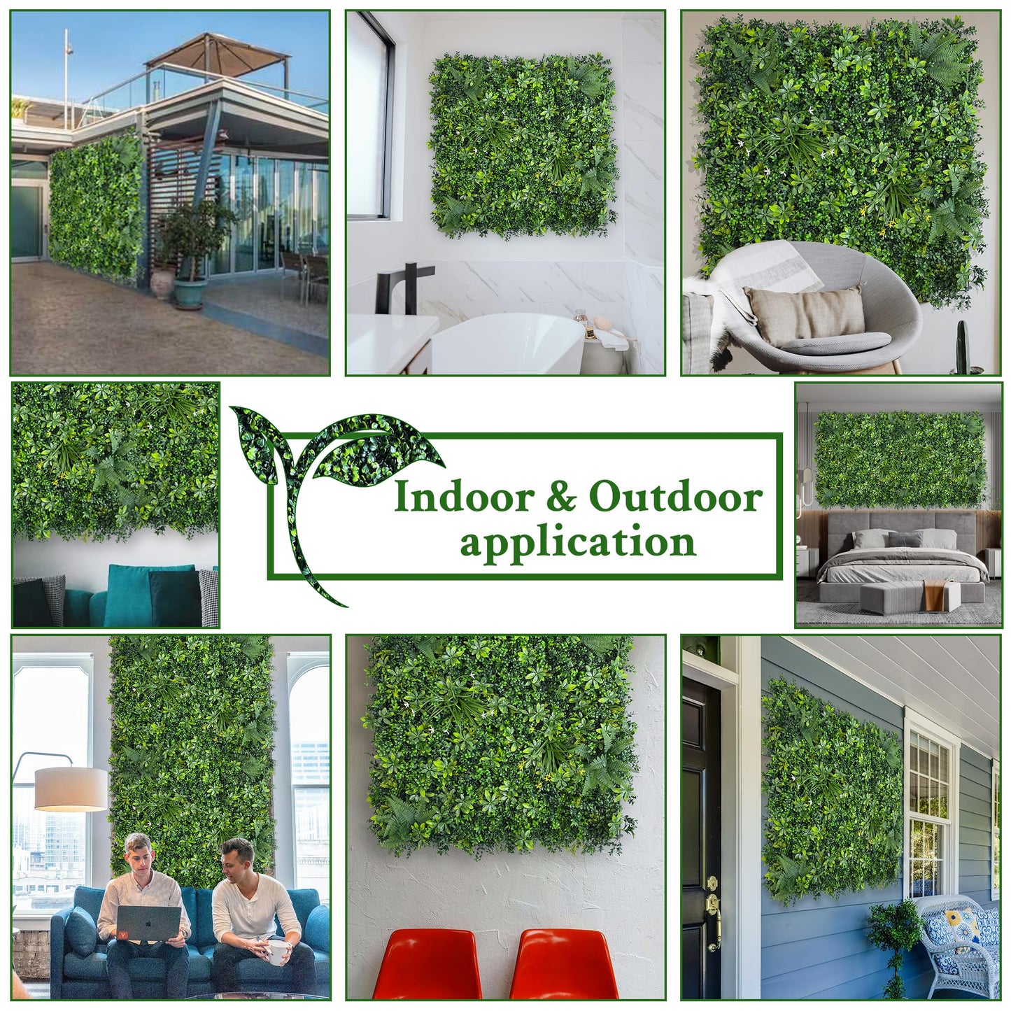 ODTORY Artificial Greenery Wall Panels: 40"x 120" (33.5 sqft) Faux Grass Wall Backdrop Boxwood Ivy Privacy Screen with UV Protection,Fake Hedge Fence for Outdoor,Indoor,Garden,Backyard and Home Decor