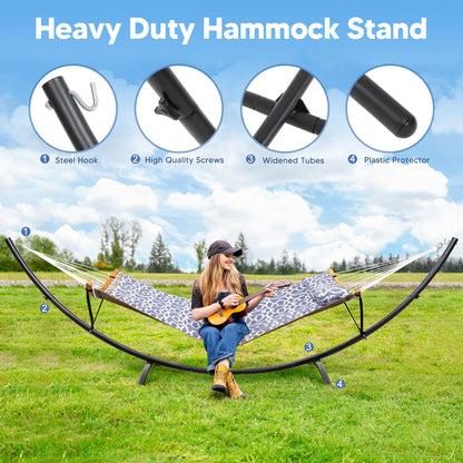 SUNCREAT Portable Outdoor Hammock with Stand, Double Hammock with Stand for Outside, Patent Pending, Gray