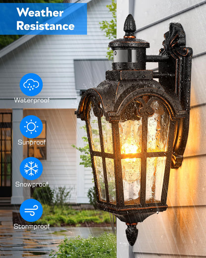 VIANIS Outdoor Motion Sensor Light, Aluminum Porch Lantern, 16.4in H, Oil-Rubbed Bronze, Model V81531B2