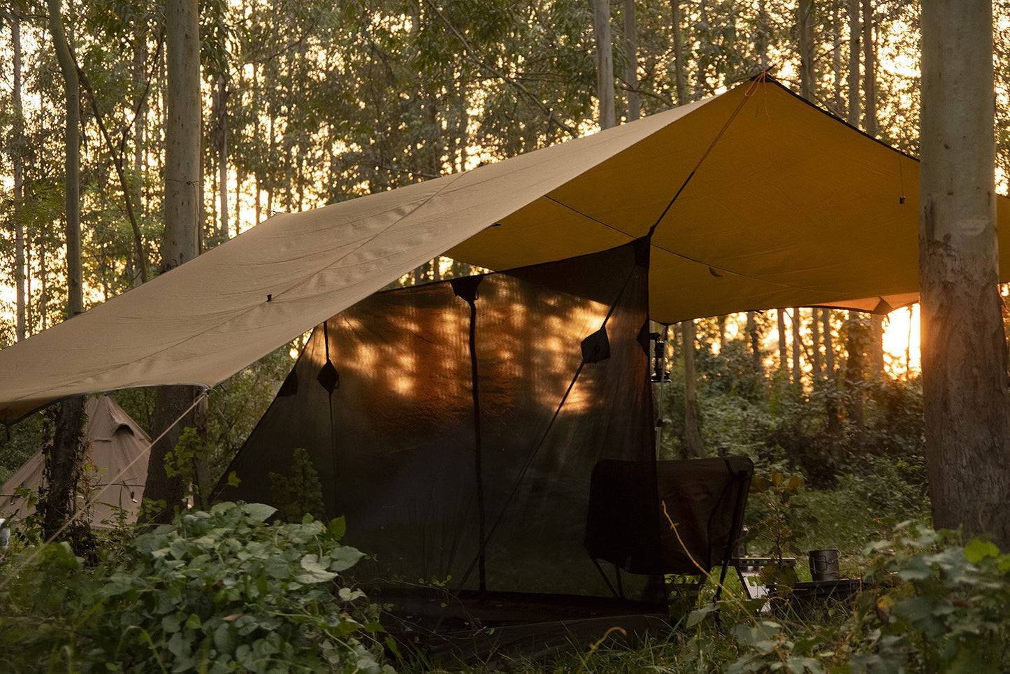 ONETIGRIS Lightweight Tent Poles (1.6m) + Bulwark Camping Tarp