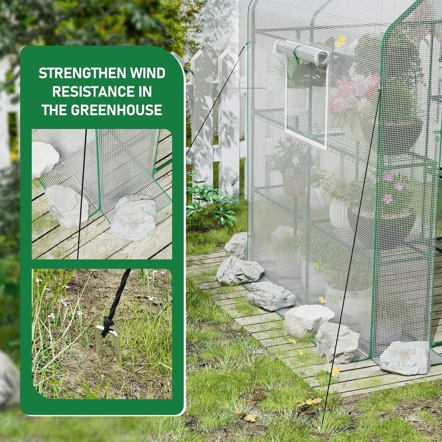 SPECILITE 56×56×78Inch Walk-in Greenhouse, Heavy Duty Small Plant House with Thicken PE Cover and Steel Frame, for Garden, Outdoors, Indoors, White