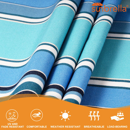 Lazy Daze Hammocks 12 FT Sunbrella Fabric Hammock Non-Fading with Spreader Bars and Free Pillow Fits for 2 Persons, All Weather and Fade Resistant for Patio Yard, 450 lbs Capacity, Dolce Oasis