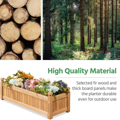 Yaheetech 43.5″ L×16″ W×14″ H Wooden Raised Garden Bed, Horticulture Wood Rectangular Garden Planter Outdoor, Raised Planter Box for Yard/Greenhouse/Vegetable/Flower/Herbs, Light Brown