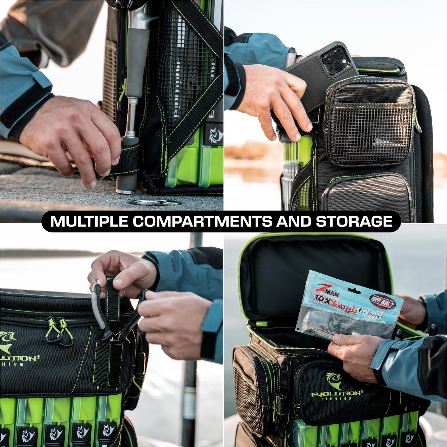 Evolution Outdoors 34013-EV: 3600 Drift Tackle Backpack - Green