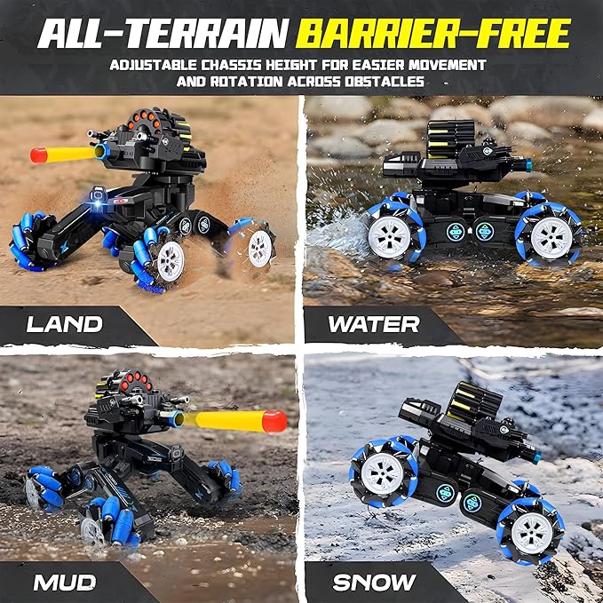 RC Tank that Shoots Gesture Sensing RC Tank 2.4GHz Battle Soft Bullets Hand Control Car Drift Remote Control Trucks for Boys &amp Girls 8-12 Remote Control Tank with Light Music
