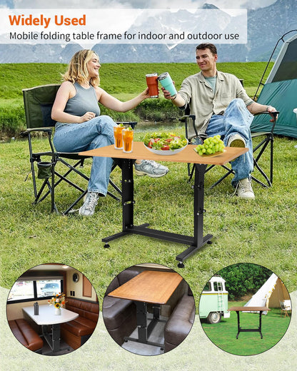 CGENWDCH Adjustable RV Folding Table Legs, Portable Dinette Table Base Legs Stand/Bed Base Replacement, Fit for RV/Yachts/Camping and Various Outdoor Activities, Stable Support for Table