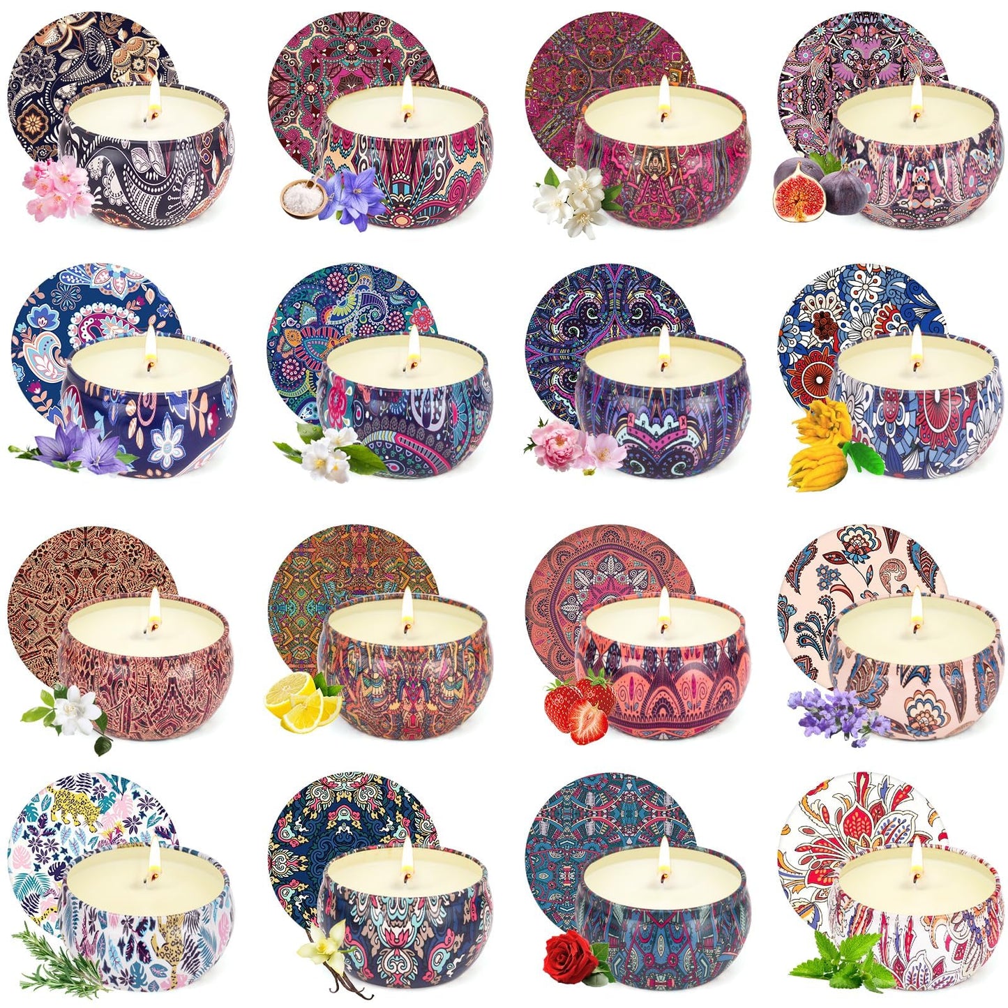 16 Pack Scented Candles Gifts Set for Women, Aromatherapy Candles Pack Soy Wax Candle,Candles Bulk for Festival, Bridesmaid, Birthday, Valentine's, Mother's Day, Bath, Yoga