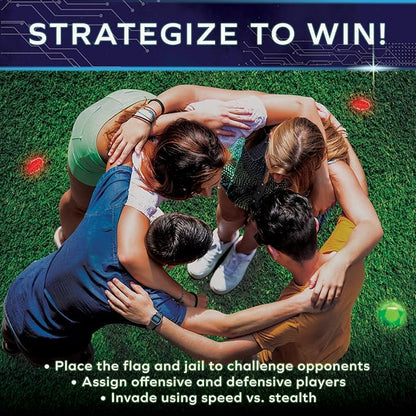 Glow in The Dark Capture The Flag Game - Starter Set | Ages 8+ | Glow in The Dark Outdoor Toys | Outdoor Games for Kids 8-12+ | Flag Football Gifts &amp Boys Birthday Gifts | Glowing Excitement!