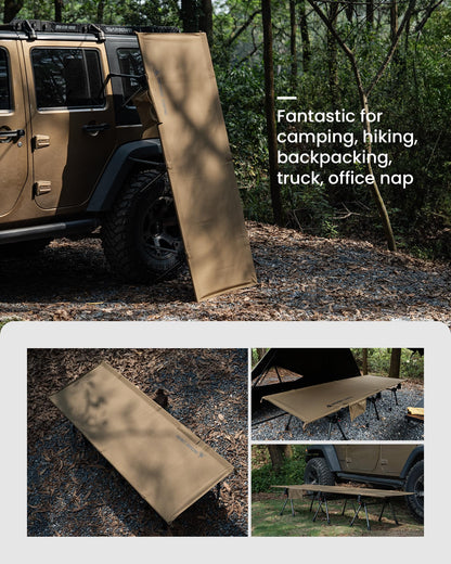 ONETIGRIS SUPRANUBIS Camping Cot, Height Adjustable with Cot Leg Extenders, Strong Support 330lbs, Lightweight Comfortable Folding Bed for Camping, Hiking, Travel, Truck, Beach, Office Nap