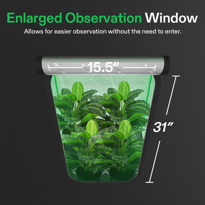 VIVOSUN P276 2.7x2.7 PRO Grow Tent, Indoor Plant Grow Tent Greenhouse with 2000D Mylar Fabric, 1" Poles, Extra Hanging Bars, 32"×32"×63", No High CFM Kit