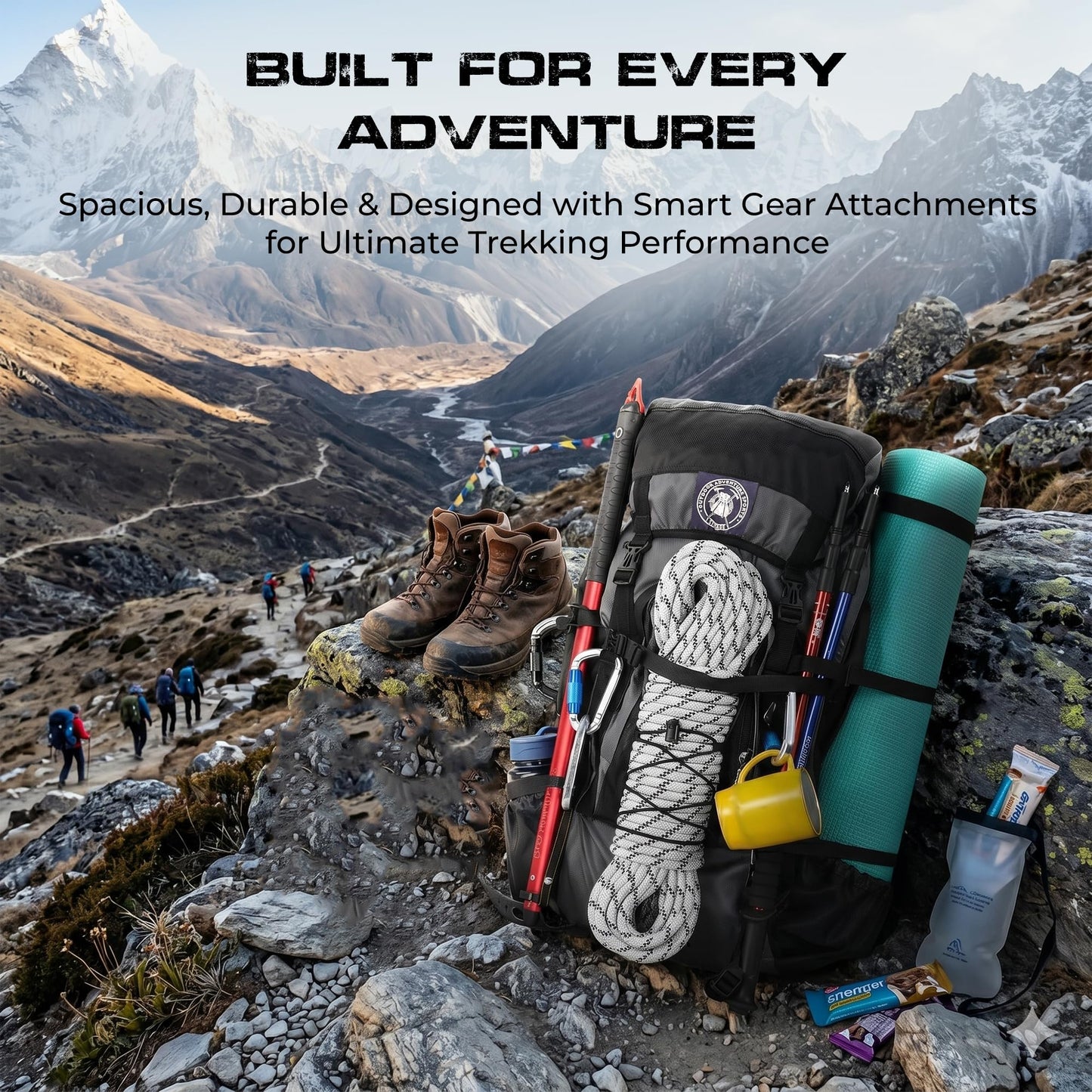 Stikage UltraSonik 65L Front Access Internal Frame Hiking Backpack for Men and Women – Lightweight Waterproof Trekking & Camping Backpack with Rain Cover, Hydration Bladder compatible