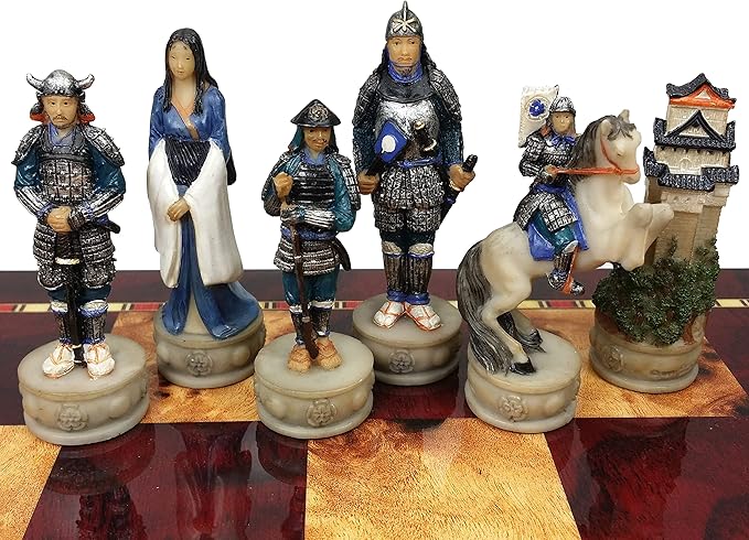 Japanese Samurai Warrior Set of Chess Men Pieces - NO Board