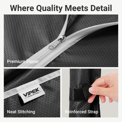 VIPEK V5C Heavy Duty Covered Clothes Rack Portable Closet Rack, Black Metal Clothing Rack with Black Upgarded Polyester Cover, Adjustable Custom Freestanding Closet Wardrobe, Max Load 800LBS