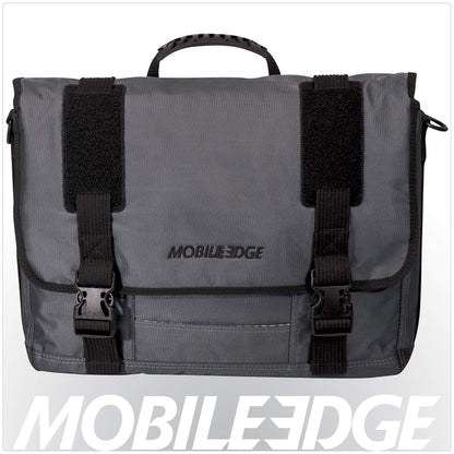Mobile Edge ECO Laptop Messenger Bag for Men and Women, Fits Up To 17.3 Inch Laptops, Travel Work Computer Bag, Cotton Canvas, Padded Pockets, Black