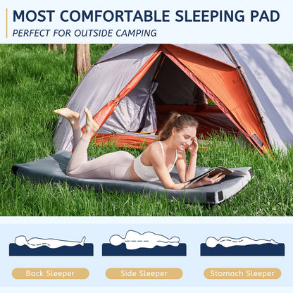 HomeMate Memory Foam Camping Twin Mattress Pad Mat-Sleeping Pad Mat Portable Roll Up Travel Mattress CertiPUR-US for Adults-Camping Bed for Guests Floor Tent Sleepover with Waterproof Cover Travel Bag