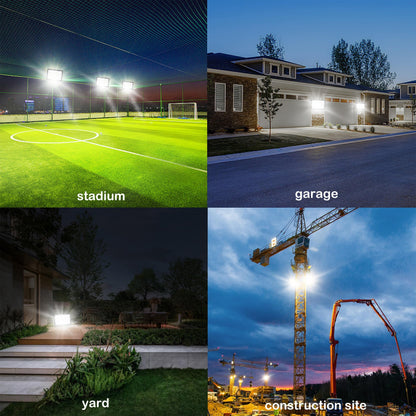 Sunkkes 800W LED Flood Light Outdoor, 6000K 80000LM Daylight White Security Lights Outside Lamp, IP66 Waterproof Exterior Floodlights Lighting for Garden Yard Stadium Arena