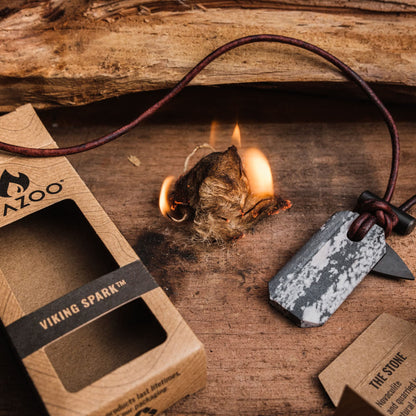 Wazoo Viking Spark™ | Whetstone Sharpener & Fire Starter Necklace | MADE IN USA!