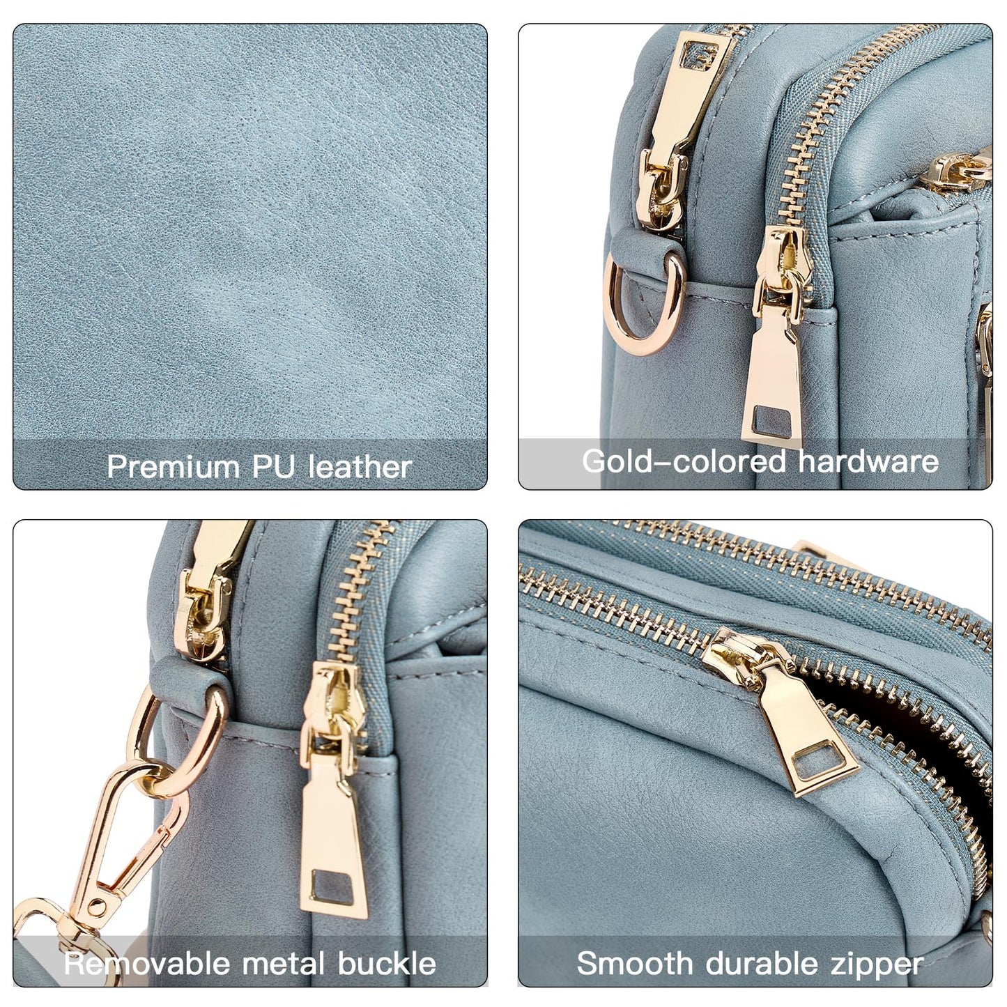 Telena Small Crossbody Bags For Women Vegan Leather Crossbody Purse With Adjustable Wide Strap For Daily Life