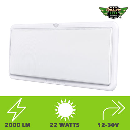 Leisure LED RV LED Ceiling Light 21" x 8" Fixture 2000 Lumen with Touch Dimmer Switch Interior Lighting for Car/RV/Trailer/Camper/Boat DC 12V Natural White 4000-4500K (4 Pack)