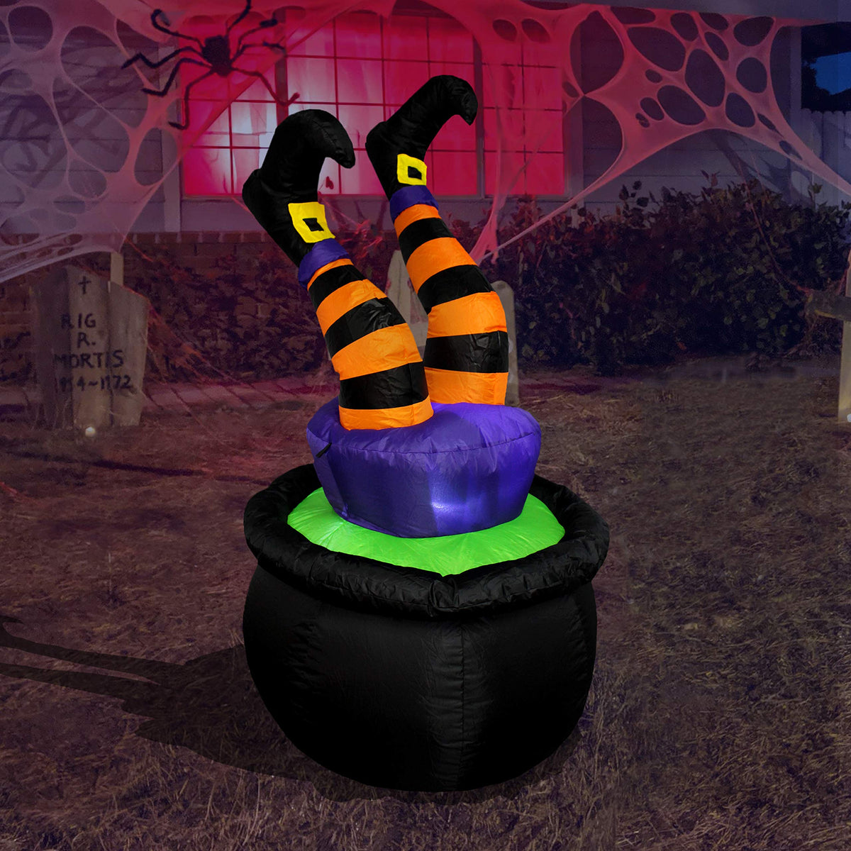 4 FT Tall Halloween Inflatable Three Pumpkins LED Lights Decor