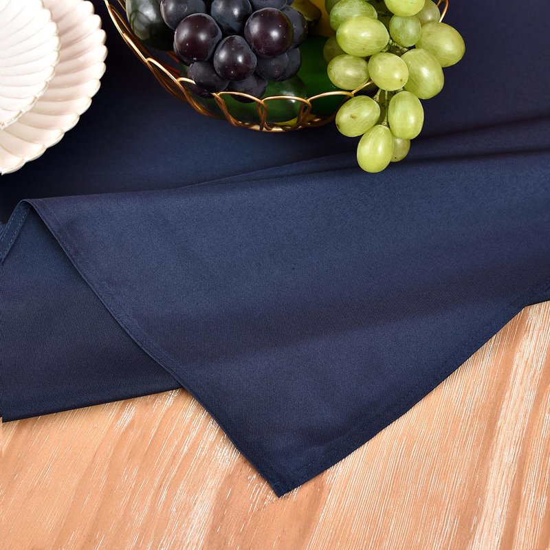 MEANMOY Navy Blue 210GSM Water & Stain Resistant Rectangle Tablecloth for 6 Foot Table Solid 60 x 102 Inch Rectangular Table Cloth in Wrinkle Free Washable Polyester Fabric for Wedding, Party, Banquet