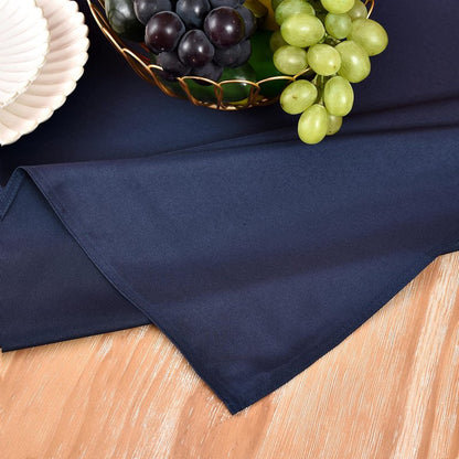 MEANMOY Navy Blue 210GSM Water & Stain Resistant Rectangle Tablecloth for 6 Foot Table Solid 60 x 102 Inch Rectangular Table Cloth in Wrinkle Free Washable Polyester Fabric for Wedding, Party, Banquet