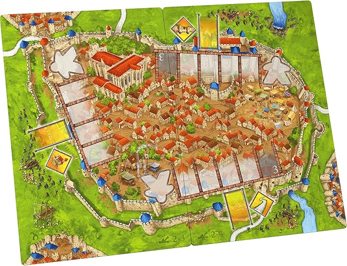 Hans Im Gluck Carcassonne Siege &amp Defense Board Game Expansion - Add Fortresses Catapults &amp New City Challenges Family Fun for Kids &amp Adults Ages 8+ 2-5 Players 45 Minute Playtime