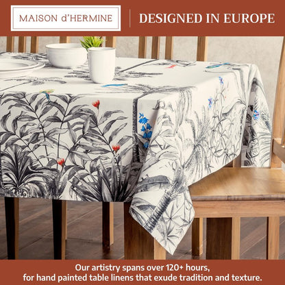 Maison d' Hermine Table Cloth Square Table 100% Cotton 54 x 54 Inches Fall Tablecloth Reusable Everyday Use for Thanksgiving Christmas Decorations Dining Farmhouse Party (Amazonia)