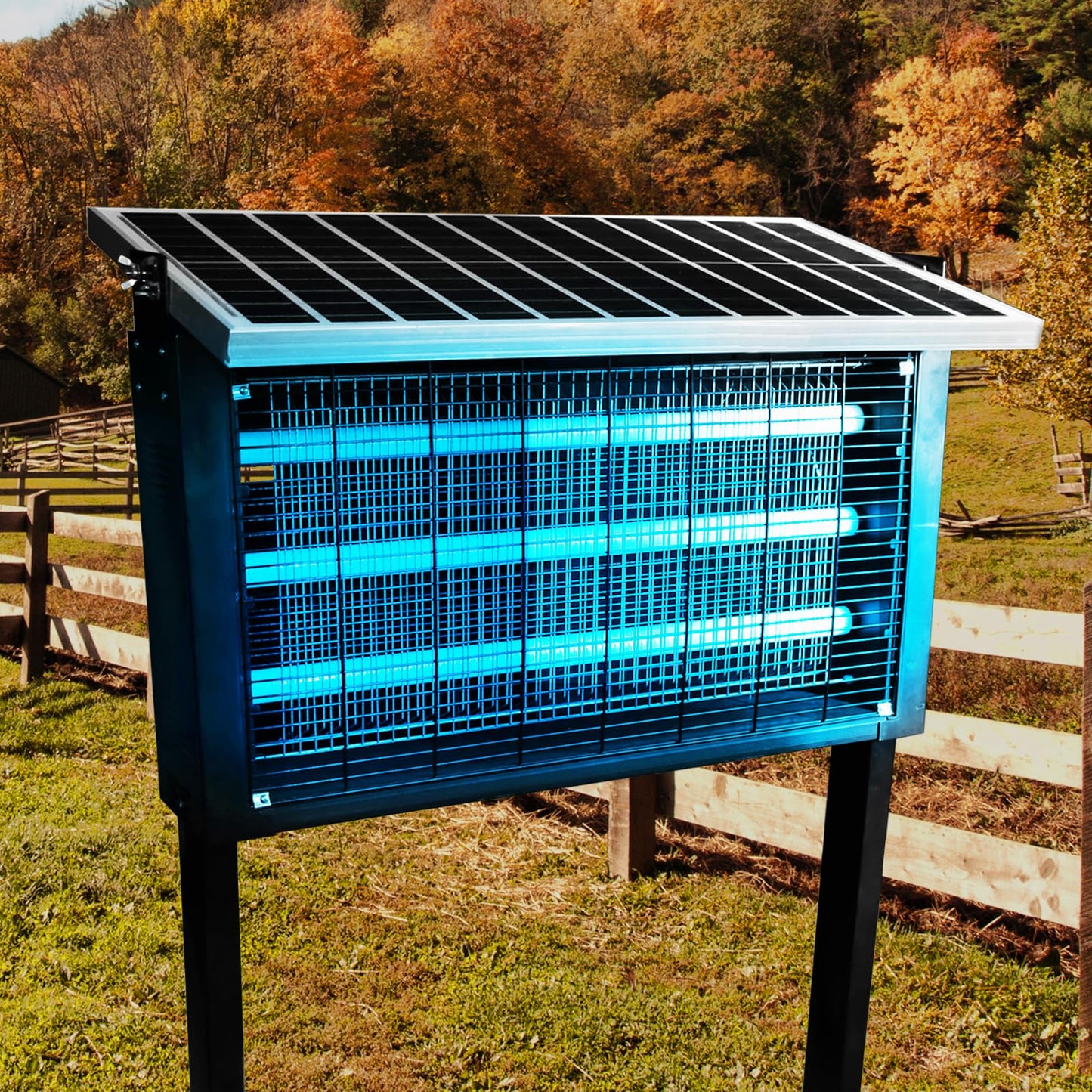 Powerful Super Large Solar Bug Zapper Outdoor for 8000 sq.ft, Rechargeable Solar Mosquito Zapper with High Powered, Outdoor Bug Zapper for Patio Garden Backyard RV Camping with 30W Solar Panel