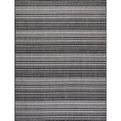 Luul Home Stripe Outdoor Rug 10x14 Washable Outside Carpet for Indoor Patio Porch Waterproof Easy Cleaning Non Shedding Area Rugs Dark Gray 10 x 14