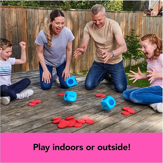 Spin Master Games Left Center Right Giant Edition Family Game for Indoor &amp Outdoor Fun with Big Oversized Board Easter Gift 2-4 Players Ages 6 &amp Up