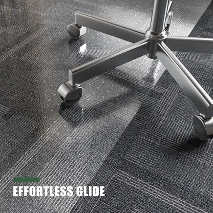Office Chair Mat for Carpet, tixpol 46" x 60" Chair Mat for Carpeted Floors, Non-Slip Carpet Protector Floor Mat with Grips, Heavy-Duty Rolling Under Desk Mat for Home Office and Gaming (Clear)