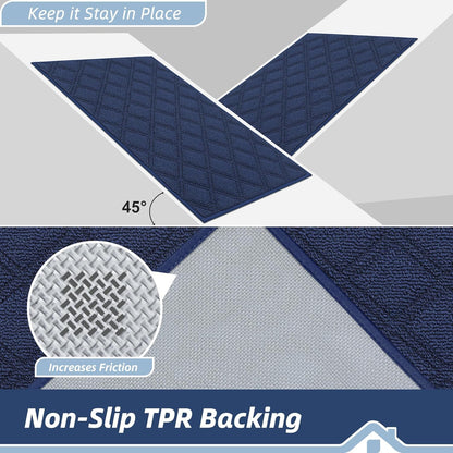 BEQHAUSE Dirt Trapper Door Mat - Non-Slip, Washable, Absorbent Entrance Mat | 36" x 60", Blue