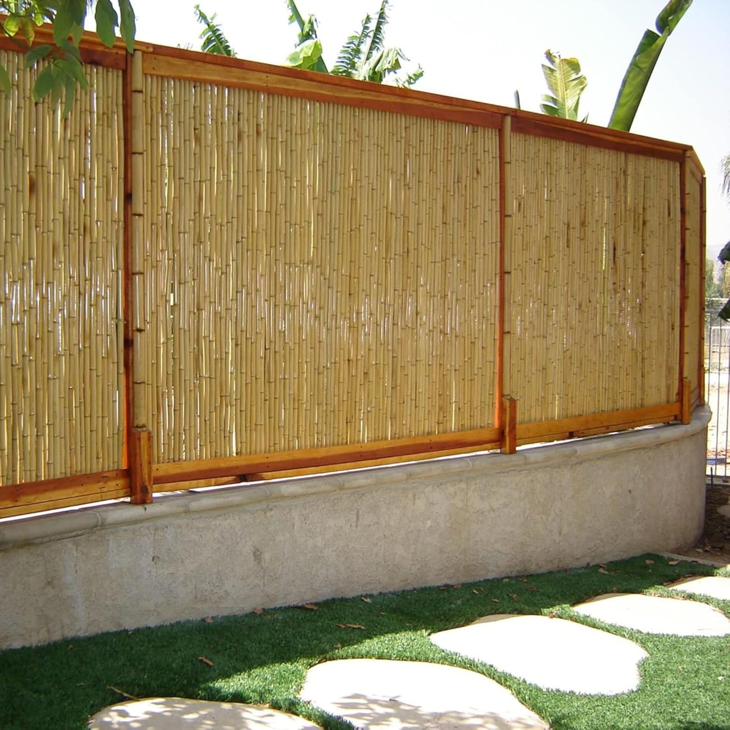 FOREVER BAMBOO Natural Bamboo Fencing Decorative Rolled Fence Panel 0.75 in D x 6 ft H x 8 ft L