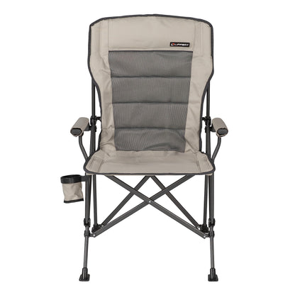 Lippert Components Scout Outdoor Folding Chair for Camping, Foldable, Steel Tube Frame, 600D Polyester, UV and Water Resistant PVC Coating, 500 lb. Weight Capacity, Sand - 2021123277