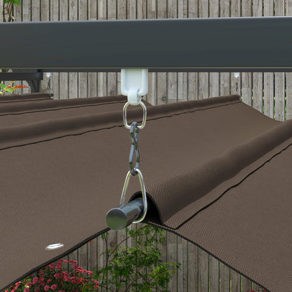 Outsunny 10' x 13' Retractable Pergola Canopy with Stronger Metal Frame, Outdoor Pergola Sun Shade Shelter for Garden, Patio, Backyard, Deck, Brown