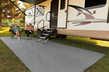 Lippert Outdoor Patio Rug - Gray, 8' x 20'