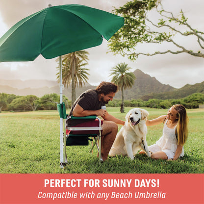PICNIC TIME Sports Chair with Side Table and Armrest Caddy, Lightweight Aluminum Folding Outdoor Camping Chair for Adults, Portable Director Style Lawn Seating with Pockets & Strap, (Hunter Green)