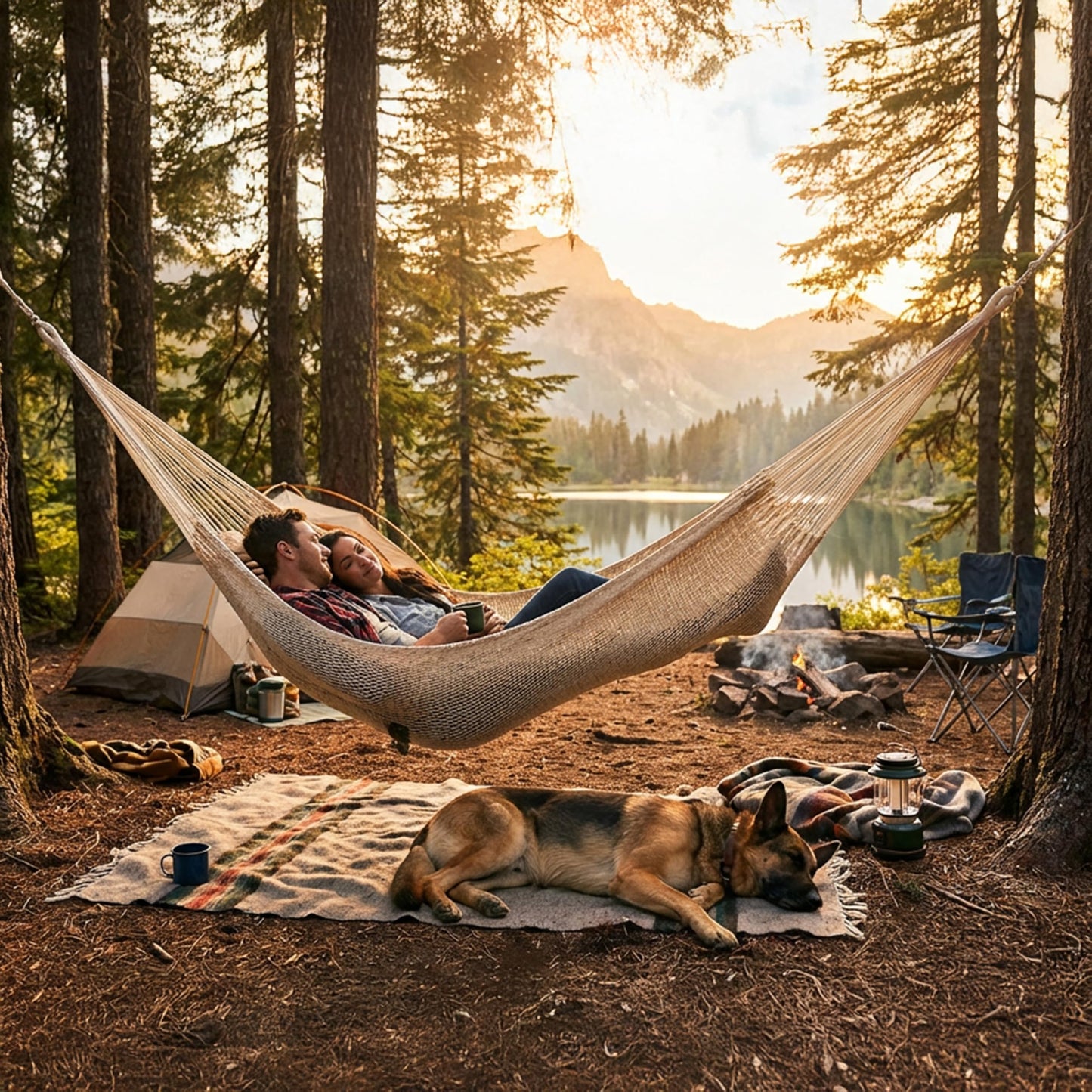 Sunnydaze Handwoven XXL Thick Cord Mayan Double Hammock for Outside - 625-Pound Capacity Heavy-Duty Outdoor Hammock - Natural