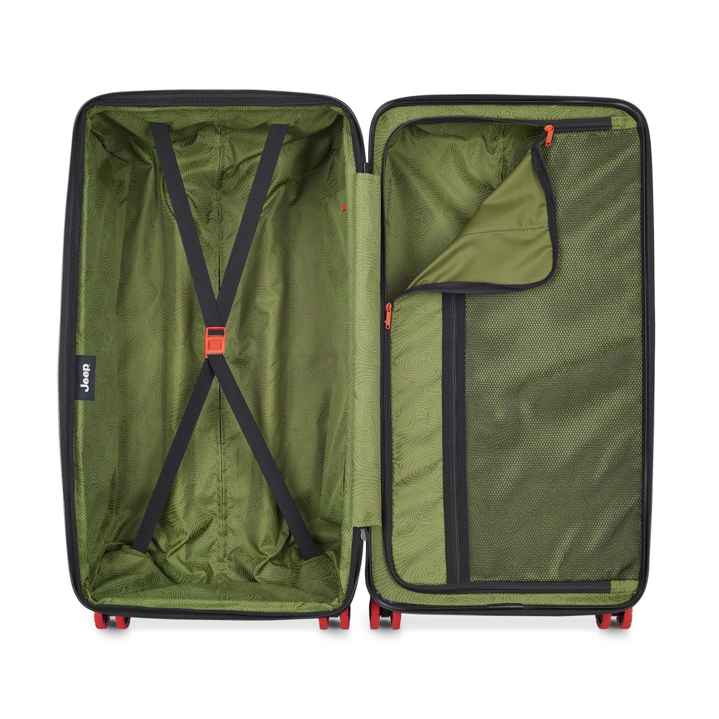 Jeep JH002B Hardside Expandable Luggage Trunk with Spinner Wheels, Chilli Pepper, Checked-Large 29 Inch