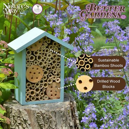 Nature's Way | PWH1-C Teal Bee House - Durable Habitat for Pollinators, Eco-Friendly Design