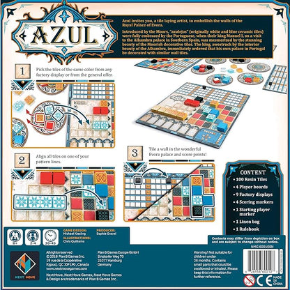 Azul Board Game - Award-Winning Tile-Placement Strategy Game Beautiful Mosaic Art Family Fun for Kids &amp Adults Ages 8+ 2-4 Players 30-45 Minute Playtime