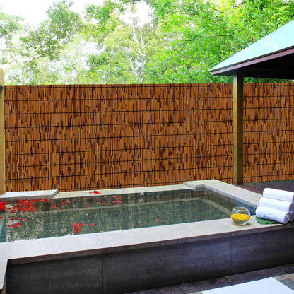 PAKNANO 2 Pack Natural Reed Fence,4FT X 16.4FT Bamboo Fencing Privacy Reed Screening for Outdoor, Gallery, Restaurant, Hotel, Patio (Brown)