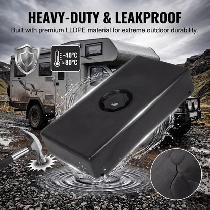 Jauarta 26 X 13.4 X 5.5in RV Water Holding Tank 8 Gallons Leakproof Impact Resistance Black for RVs Trailers Campers Boats