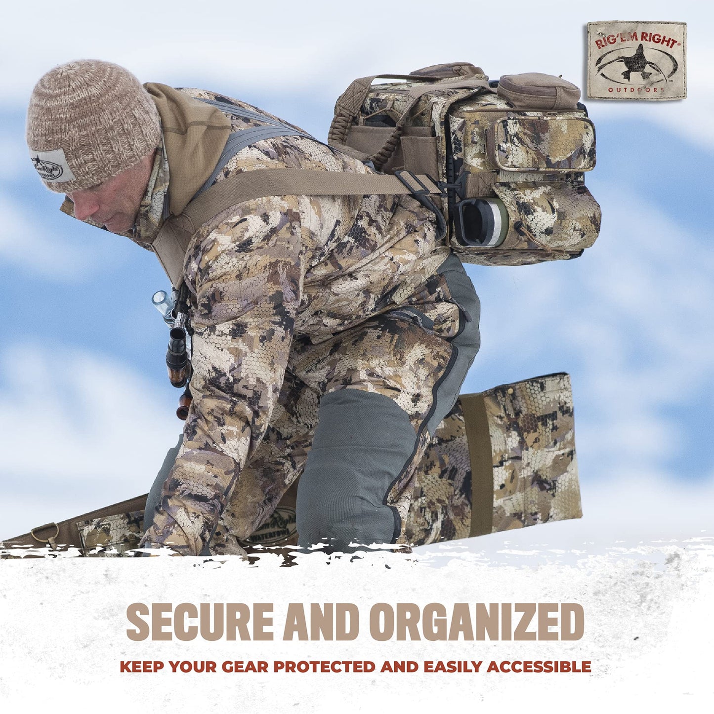 Rig'Em Right Waterfowl Shell Shocker XLT Duck Hunting Blind Bag with Molded Ammo Compartments, Sunglasses Case, Drink Holder and More (Gore Optifade Timber Camo)