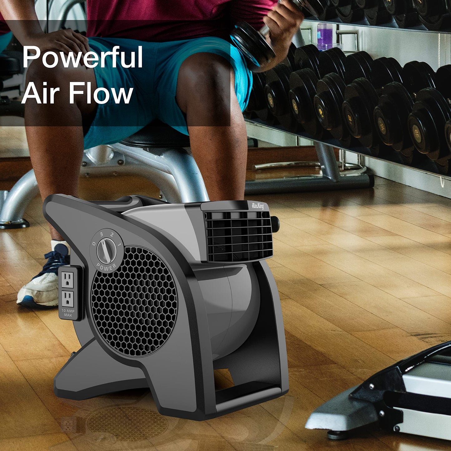 Air King 9555 3-Speed Commercial Grade Pivoting Blower, 1/13-Horsepower, Gray Finish