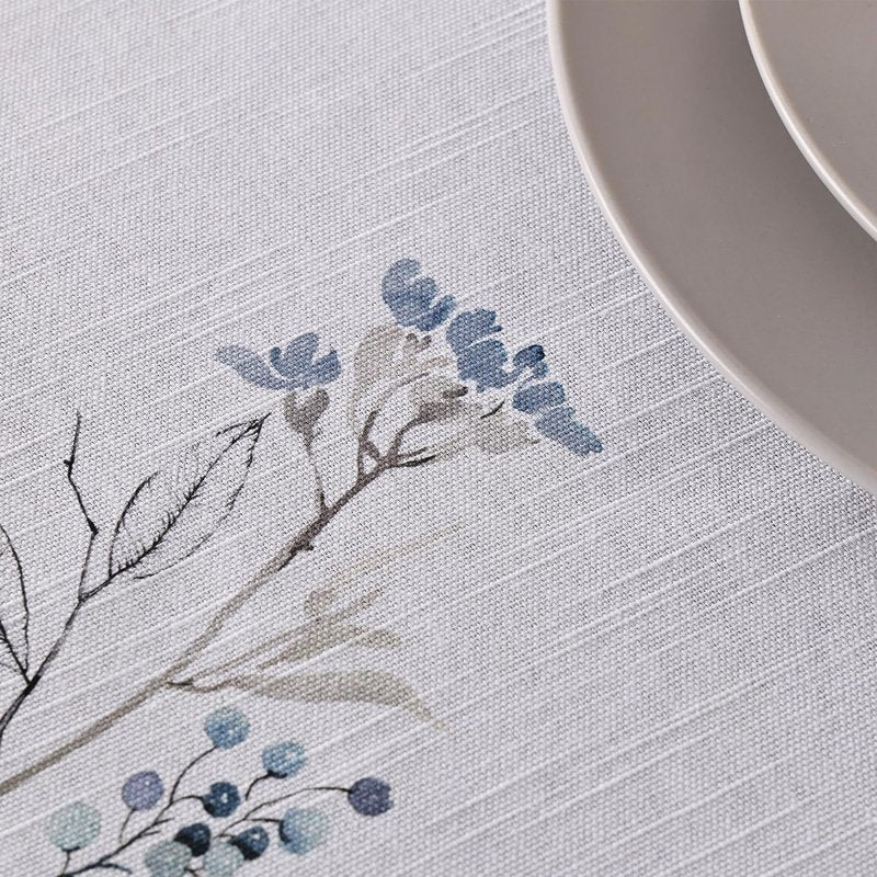 Maison d' Hermine Table Cloth Rectangle Table 100% Cotton 60 x 90 Inches Fall Tablecloth Reusable Everyday Use for Thanksgiving Christmas Decorations Dining Farmhouse Party (Ice Florals)