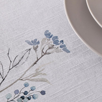 Maison d' Hermine Table Cloth Rectangle Table 100% Cotton 60 x 120 Inches Fall Tablecloth Reusable Everyday Use for Thanksgiving Christmas Decorations Dining Farmhouse Party (Ice Florals)