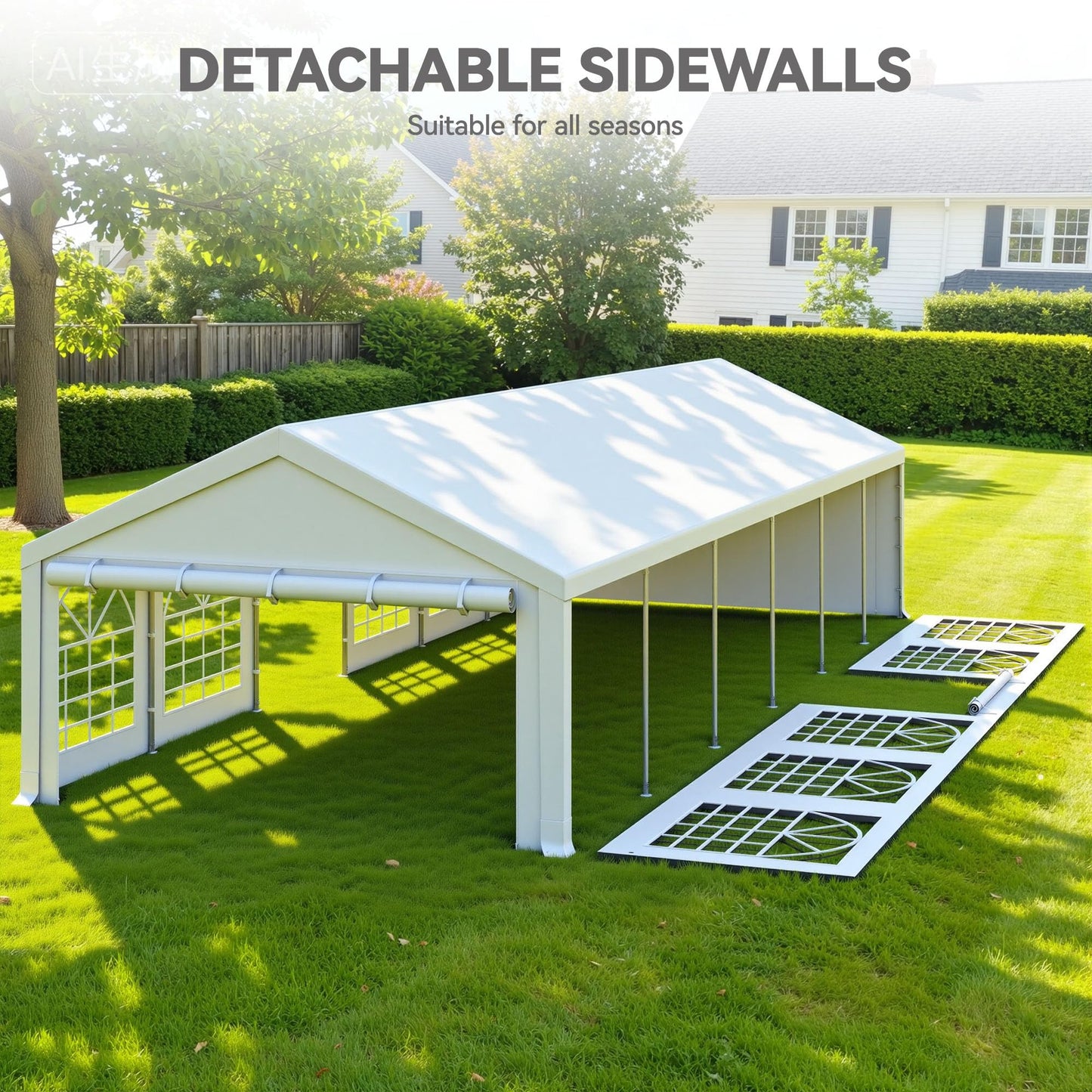 YITAHOME 20x40FT Party Tent Heavy Duty Wedding Tent Event Shelters Outdoor Canopy Upgraded Galvanized Steel Carport with Removable Sidewall Windows for Commercial and Parties