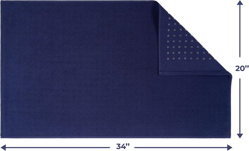 Cotton Paradise 100% Cotton Bath Mat - Soft, Absorbent, Quick-Dry | 20x34 Inch Navy Blue Rug